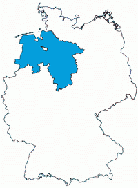 Kraj Związkowy Dolnej Saksonii leży na północnym Zachodzie Niemiec.